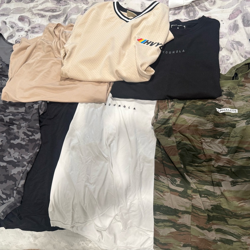 YoungLA/HVYD Men's Shirt Collection - Black, White, Tan, Camouflage